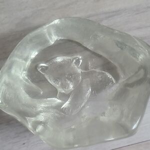 Clear Glass Bear Figurine